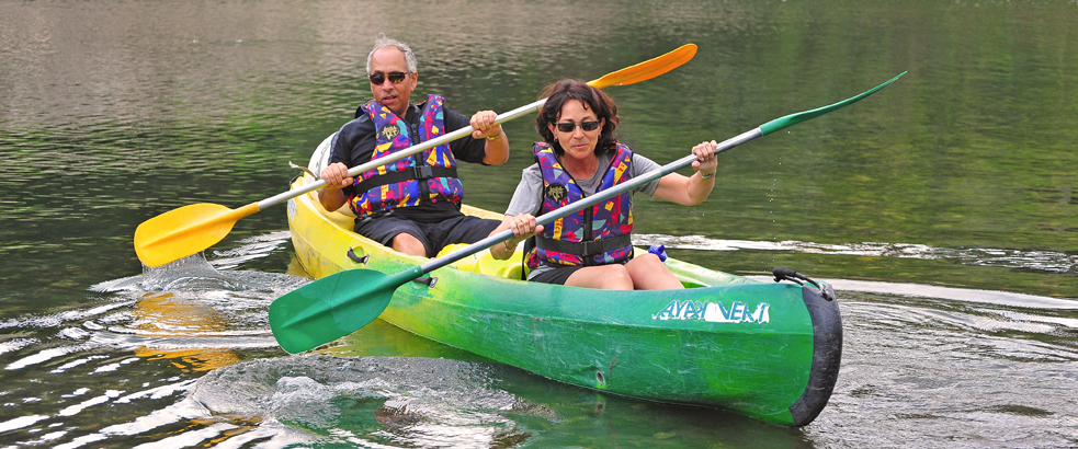 canoeing on bike trip in france